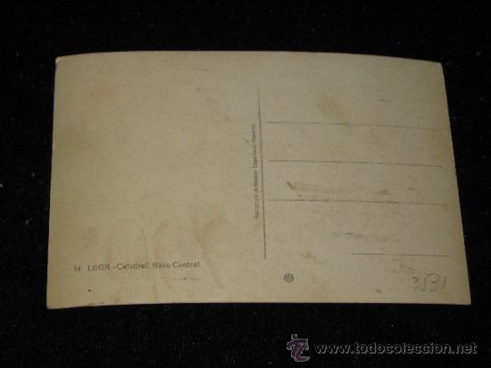 Postales: LEON - LA CATEDRAL - NAVE CENTRAL - Foto 2