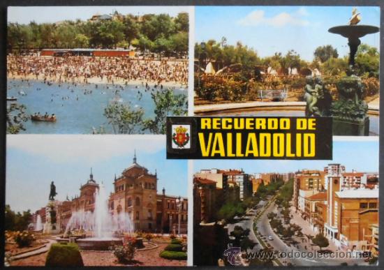Postales: (998)POSTAL ESCRITA,PLAYA DEL RIO PISUERGA. FUENTE DEL CISNE, ROSALEDA. PLAZA DE ZORRILLA Y ACADEMIA