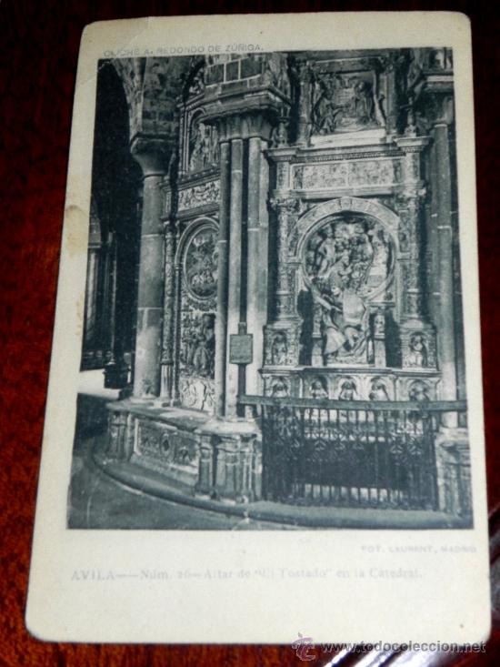 Postales: ANTIGUA POSTAL DE AVILA, ALTAR, EL TOSTADO EN LA CATEDRAL, FOT. LAURENT, NO CIRCULADA