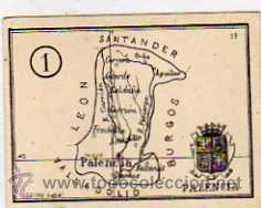 Postales: Cromo plano de la provincia de Palencia.  6 x 4 cm