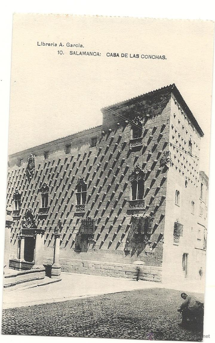 Postkarten: SALAMANCA, CASA DE LAS CONCHAS N&ordm; 10, LIBRERIA A. GARCIA, FOTOTIPIA
