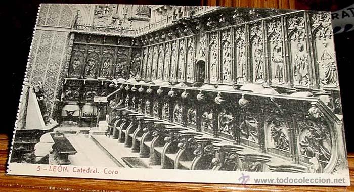 Postales: ANTIGUA FOTO POSTAL DE CASTILLA LEON - LEON - CATEDRAL - CORO - NO CIRCULADA - ED. THOMAS.
