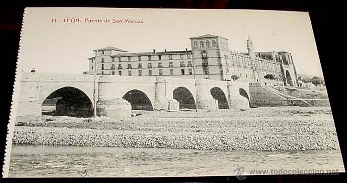 Postales: ANTIGUA FOTO POSTAL DE CASTILLA LEON - LEON - PUENTE DE SAN MARCOS - NO CIRCULADA - ED. THOMAS.