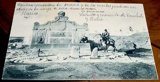 Postales: ANTIGUA FOTO POSTAL DE AVILA - FUENTE DEL PRADILLO - FOTO MAYORAL ENCINAR - CIRCULADA