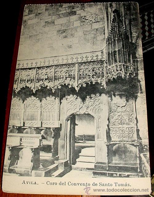 Postales: ANTIGUA POSTAL DE AVILA - CORO DEL COVNETO DE SANTO TOM&Aacute;S - NO CIRCULADA - ESCRITA - ED. LUCAS.