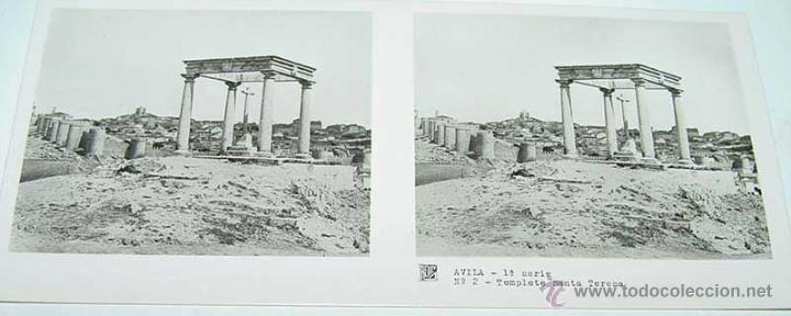 Postales: ANTIGUA FOTO ESTEREOSCOPICA DE AVILA. TEMPLETE SANTA TERESA - 1&ordf; SERIE NUM. 2 - MIDE 13 X 6 CMS. APR