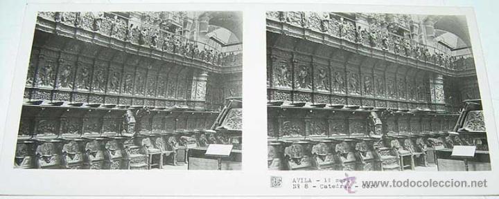 Postales: ANTIGUA FOTO ESTEREOSCOPICA DE AVILA. CATEDRAL, CORO- 1&ordf; SERIE NUM. 8 - MIDE 13 X 6 CMS. APROXIMADAM