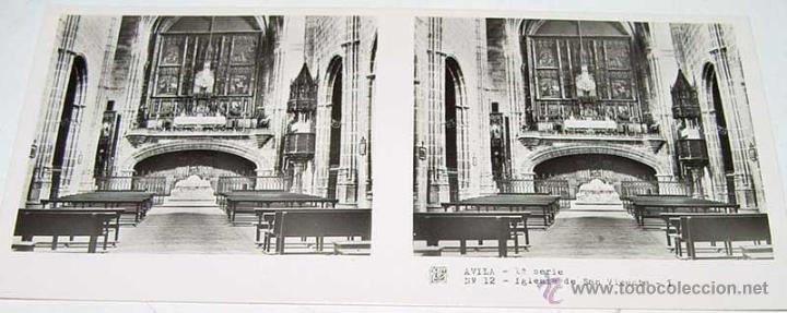 Postales: ANTIGUA FOTO ESTEREOSCOPICA DE AVILA. IGLESIA DE SAN VICENTE - 1&ordf; SERIE NUM. 12 - MIDE 13 X 6 CMS. A