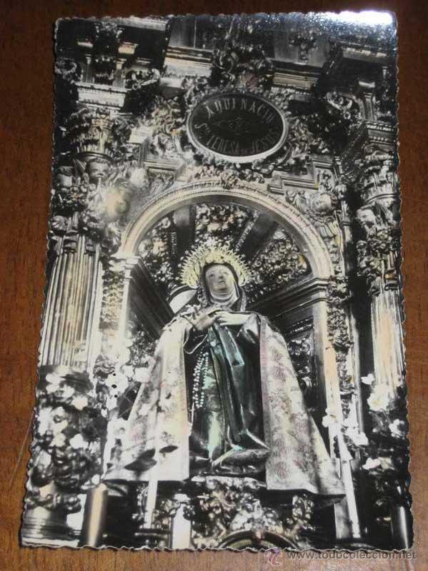 Postales: ANTIGUA FOTO COLOREADA TAMA&Ntilde;O POSTAL - DE AVILA - IMAGEN DE SANTA TERESA - N&ordm; 1 - ESCRITA POR EL REV