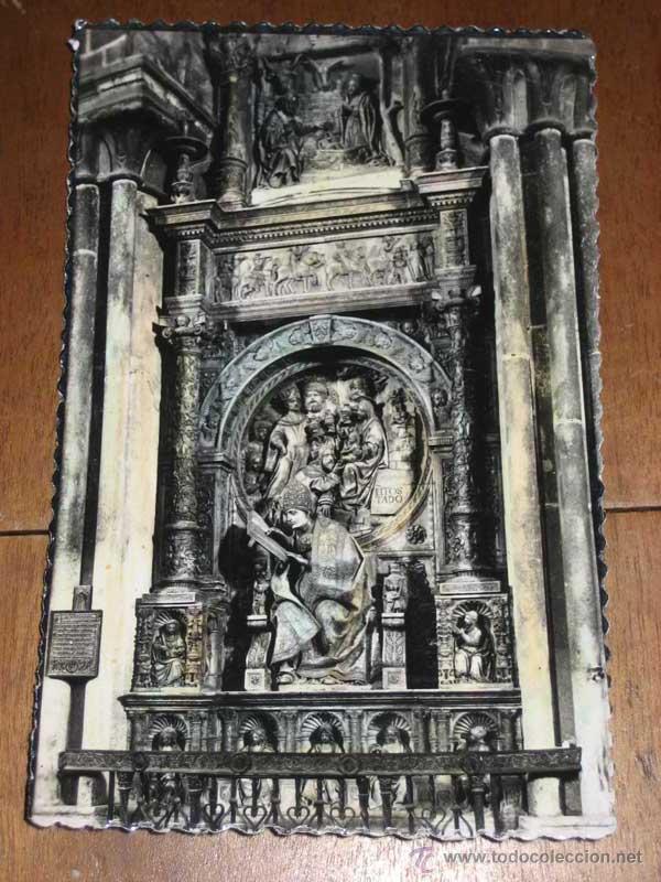 Postales: ANTIGUA FOTO POSTAL COLOREADA DE AVILA - N&ordm; 38 - SEPULCRO DE D. ALONSO DE MADRIGAL, EL TOSTADO - ED.