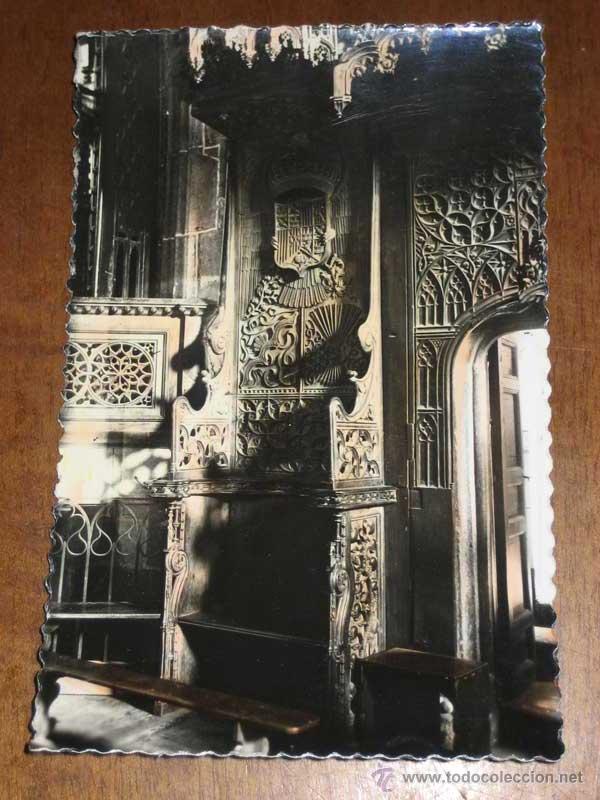 Postales: ANTIGUA FOTO POSTAL COLOREADA DE AVILA - N&ordm; 56 - REAL MONASTERIO DE STO. TOMAS, SILLA CORAL DE ISABE
