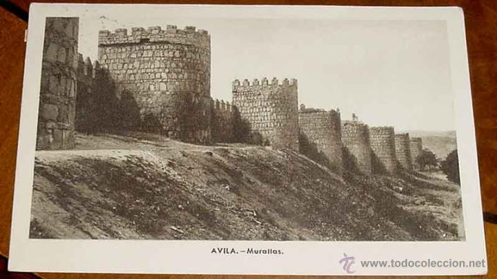 Postales: ANTIGUA POSTAL DE AVILA, MURALLAS - CIRCULADA EN 1944 - M. ARRIBAS