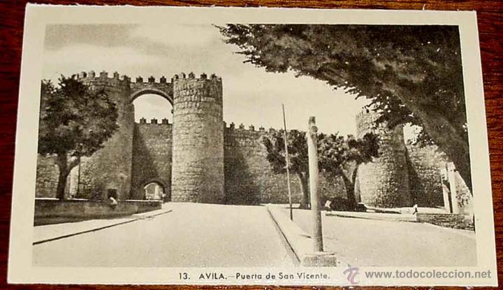 Postales: ANTIGUA FOTO POSTAL DE AVILA - PUERTA DE SAN VICENTE - NO CIRCULADA - ED. HELITIOPIA ARTISTICA ESPA&Ntilde;