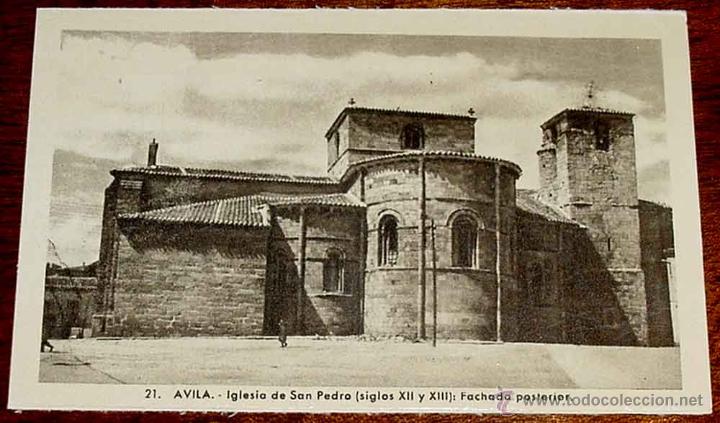 Postales: ANTIGUA FOTO POSTAL DE AVILA - IGLESIA DE SAN PEDRO (SIGLOS XII Y XIII) - FACHADA POSTERIOR - NO CIR