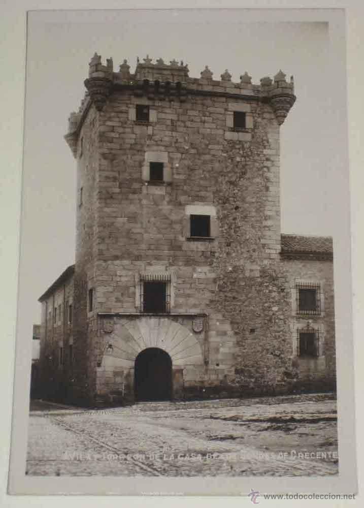 Postales: ANTIGUA FOTO POSTAL DE AVILA - TORREON DE LA CASA DE LOS CONDES DE CRECENTE - ESCRITA 1935