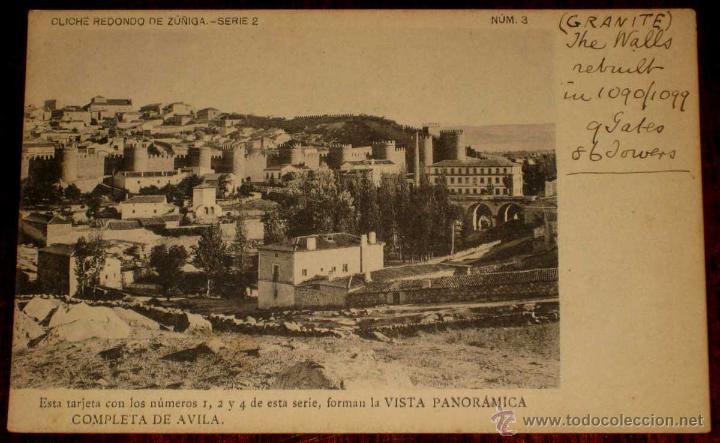 Postales: ANTIGUA POSTAL DE AVILA. VISTA PANOR&Aacute;MICA COMPLETA - ESTA TARJETA CON LOS NUMEROS 1,2 Y 4 DE 3ESTA S
