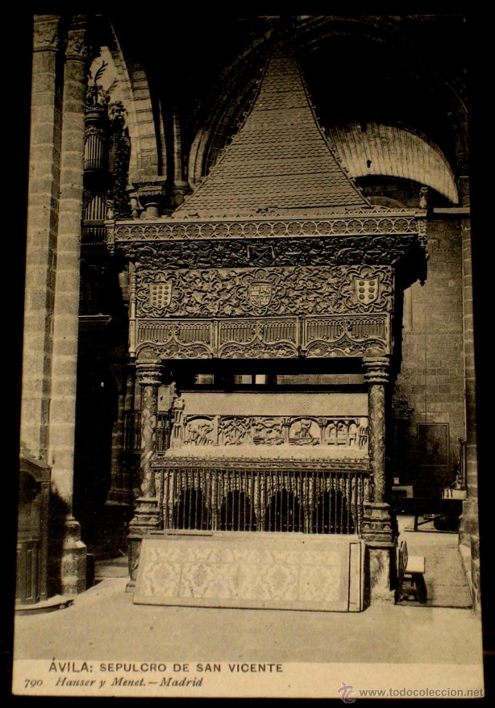 Postales: ANTIGUA POSTAL AVILA - SEPULCRO DE SAN VICENTE - NO CIRCULADA - ED. HAUSER Y MENET - NO CIRCULADA.