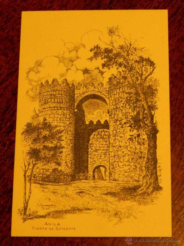 Postales: ANTIGUA POSTAL - AVILA - PUERTA DE S. VICENTE - COLECCION ESPA&Ntilde;A ARTISTICA - SIN CIRCULAR