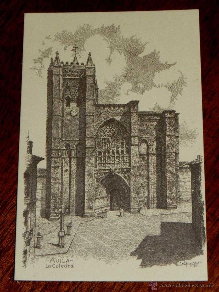 Postales: ANTIGUA POSTAL - AVILA - LA CATEDRAL - COLECCION ESPA&Ntilde;A ARTISTICA - 20 - SIN CIRCULAR