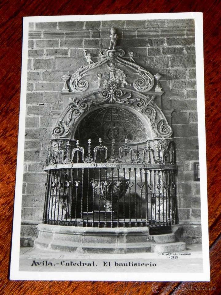 Postales: ANTIGUA FOTO POSTAL - AVILA - CATEDRAL - EL BAUTISTERIO - G.H. ALSINA - 39 - SIN CIRCULAR