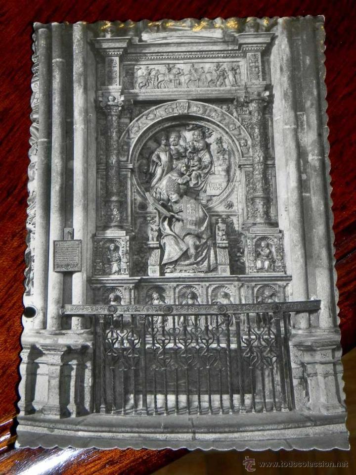 Postales: ANTIGUA FOTO POSTAL - AVILA - CATEDRAL - SEPULCRO DE ALABASTRO DE DON ALONSO DE MADRIGAL (EL TOSTADO