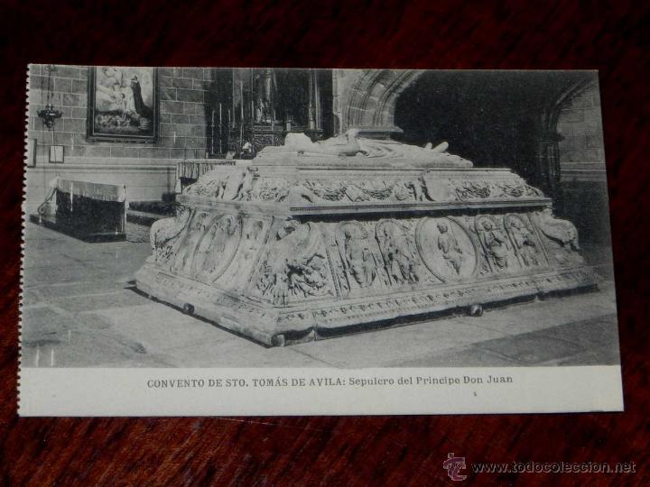 Postales: ANTIGUA POSTAL - AVILA - CONVENTO DE STO. TOMAS DE AVILA - SEPULCRO DEL PRINCIPE DON JUAN - HAUSER Y