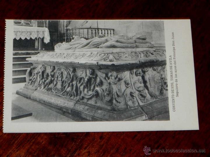 Postales: ANTIGUA POSTAL - AVILA - CONVENTO DE STO. TOMAS DE AVILA - SEPULCRO DE LOS AYOS DEL PRINCIPE DON JUA