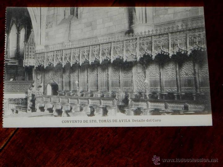 Postales: ANTIGUA POSTAL - AVILA - CONVENTO DE STO. TOMAS DE AVILA - DETALLE DEL CORO - HAUSER Y MENET - SIN C