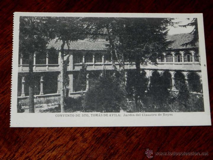 Postales: ANTIGUA POSTAL - AVILA - CONVENTO DE STO. TOMAS DE AVILA - JARDIN DEL CLAUSTRO DE REYES - HAUSER Y M