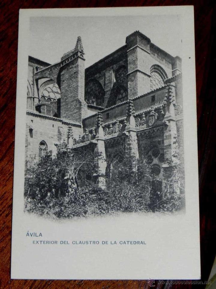 Postales: ANTIGUA POSTAL - AVILA - EXTERIOR DEL CLAUSTRO DE LA CATEDRAL - HAUSER Y MENET - SIN DIVIDIR - SIN C