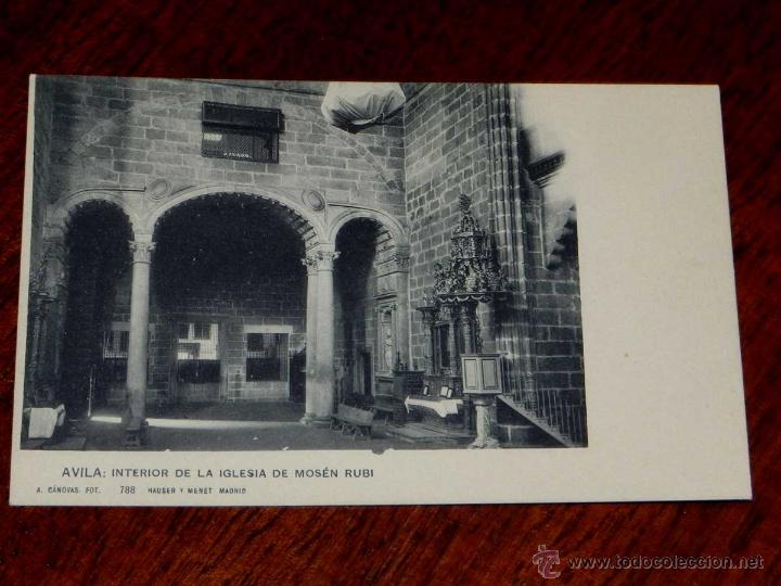 Postales: ANTIGUA POSTAL - AVILA - INTERIOR DE LA IGLESIA DE MOSEN RUBI - A. CANOVAS - ROMO Y FUSSEL - 788 - S