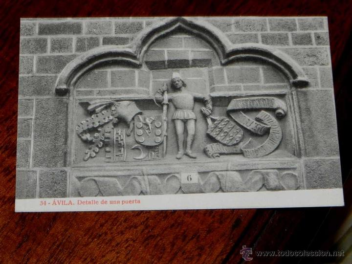 Postales: ANTIGUA POSTAL - AVILA - DETALLE DE UNA PUERTA - JOYAS DE ESPA&Ntilde;A - EDICION ALMIRALL - THOMAS - 34 -