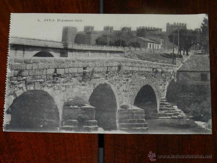 Postales: ANTIGUA POSTAL DE AVILA - EL PUENTE VIEJO - N. 5 - FOT. DE HAUSER Y MENET - NO CIRCULADA.