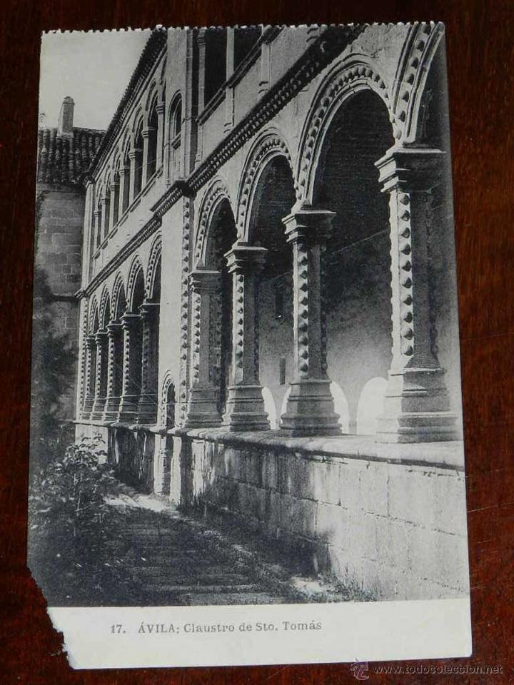 Postales: ANTIGUA POSTAL DE AVILA - CLAUSTRO DE STO. TOMAS - N. 17 - FOT. DE HAUSER Y MENET - NO CIRCULADA.
