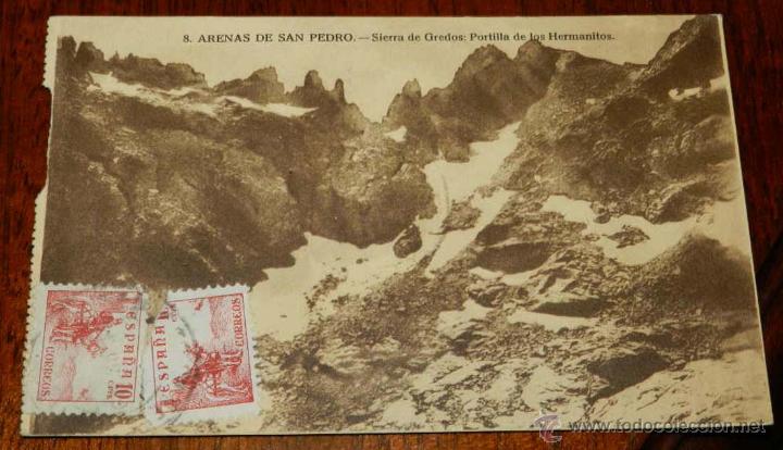 Postais: ANTIGUA POSTAL DE ARENAS DE SAN PEDRO, N.8, AVILA, SIERRA DE GREDOS, ED. PLANTON PEREZ, CON SELLO DE