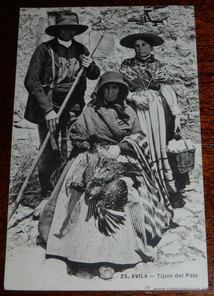 Postales: ANTIGUA POSTAL DE  AVILA, TIPOS DEL PAIS, 25, NO CONSTA MARCA EDITORIAL
