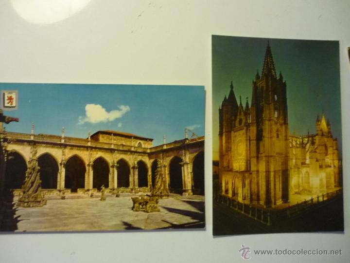 Postales: LOTE POSTALES LEON -CATEDRAL .-PATIO INTERIOR