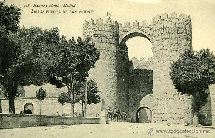 Postales: POSTAL AVILA PUERTA DE SAN VICENTE HAUSER Y MENET