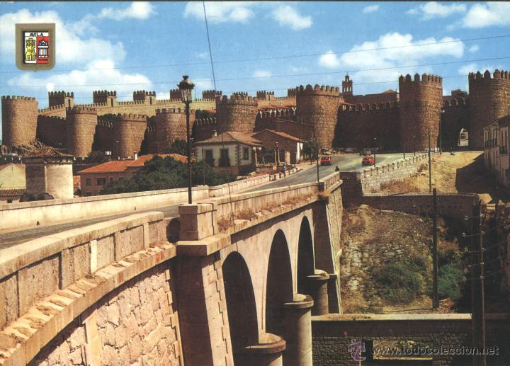 Postales: AVILA - MURALLAS Y PUENTE NUEVO ADAJA - J
