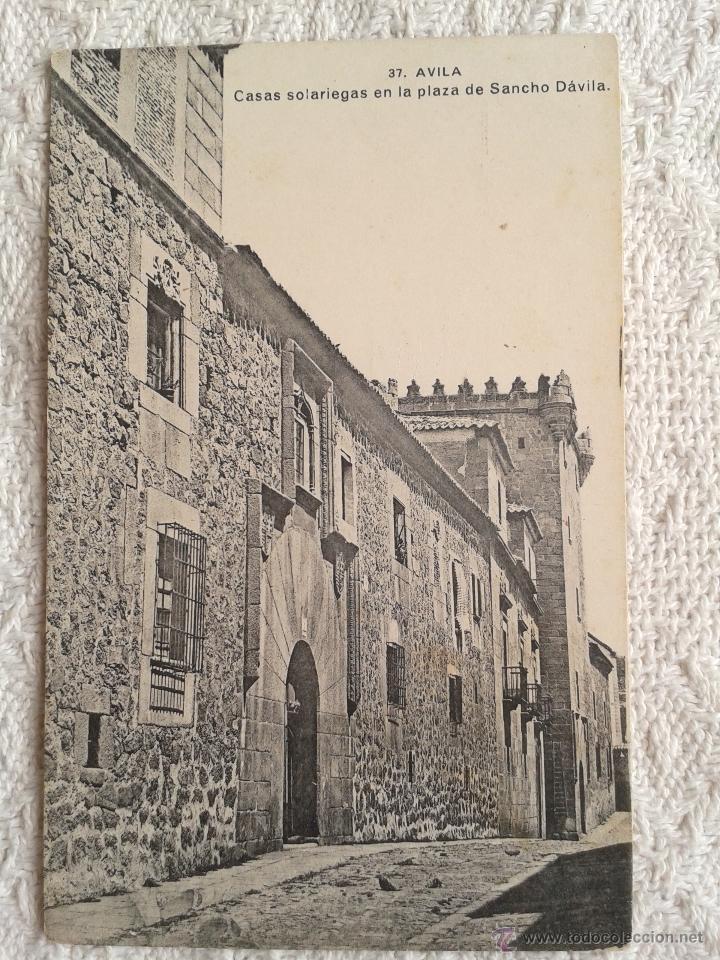 Postales: POSTAL DE AVILA. CASAS SOLARIEGAS EN LA PLAZA DE SANCHO DAVILA. A&Ntilde;OS 60