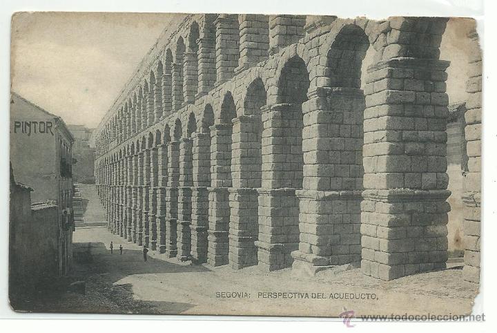 Postales: SEGOVIA.-PERSPECTIVA DEL ACUEDUCTO .-FOTOTIPIA HAUSER Y MENET .- SIN CIRCULAR