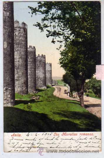 Postales: Avila. Las Murallas. Purger 3704. Reverso sin dividir. Circulada.
