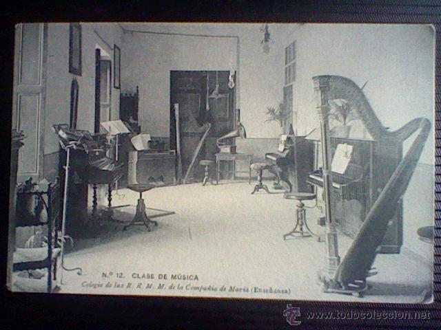 Postales: Colegio RRMM de la Compa&ntilde;ia de Maria vALLADOLID n&ordm; 12 CLASE DE MUSICA sin circular (b3)