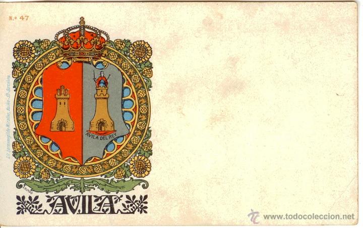 Postkarten: Postal Escudo Avila - Hermenegildo Miralles n&ordm; 47 - reverso sin dividir