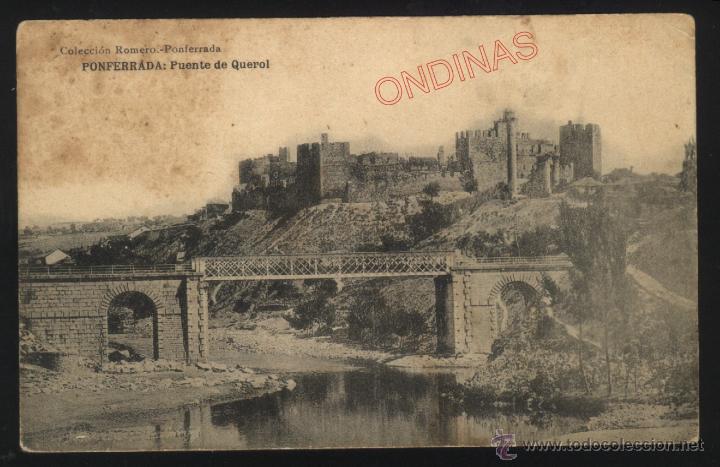Postales: LE-0080- LE&Oacute;N. PONFERRADA. PUENTE DE QUEROL. - Foto 1