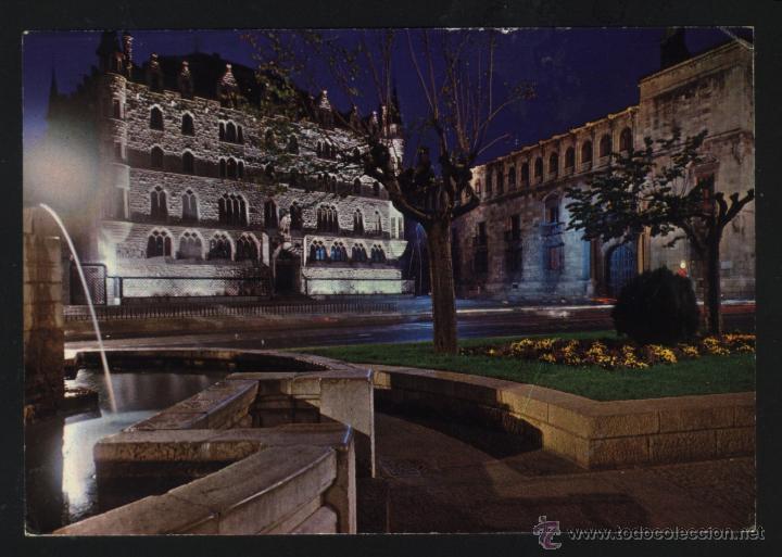 Postales: LE-00124- LEON. PLAZA DE SAN MARCELO. DIPUTACI&Oacute;N PROVINCIAL Y CASA DE LOS BOTINES DE GAUDI.