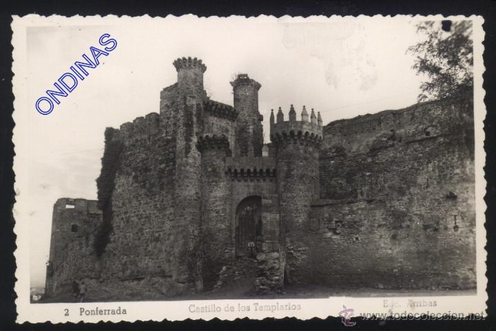 Postales: LE-0132- LE&Oacute;N. PONFERRADA. CASTILLO DE LOS TEMPLARIOS. - Foto 1