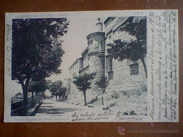 Postales: Avila Torreon palacio episcopal Redondo zu&ntilde;iga 1903 sin dividir sello arrancado serie 2 n&ordm; 8(B4)