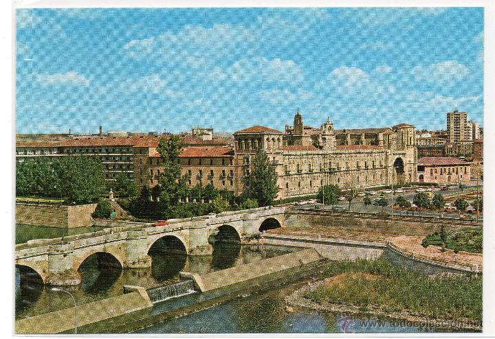 Postales: LEON N&ordm; 107 .- HOSTAL SAN MARCOS , PUENTE ROMANO .- EDICIONES ARRIBAS