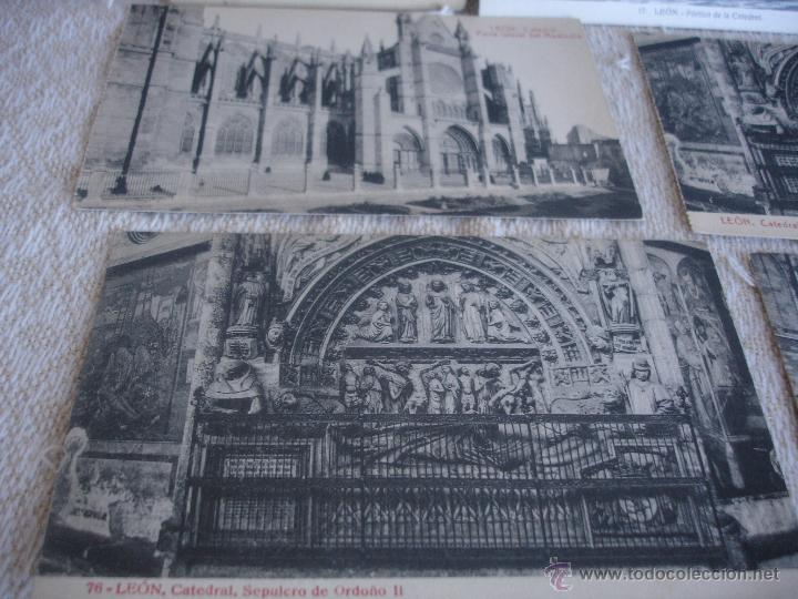 Postales: Lote de 7 postales: Catedral de Le&oacute;n - Foto 4